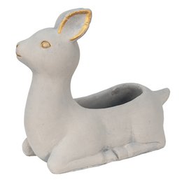 Bloempot Hert 23x11x21 cm Beige Steen Bloempot Binnen