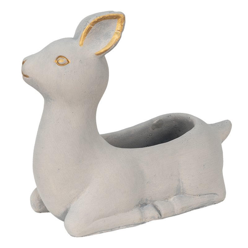 Bloempot Hert 23x11x21 cm Beige Steen Bloempot Binnen