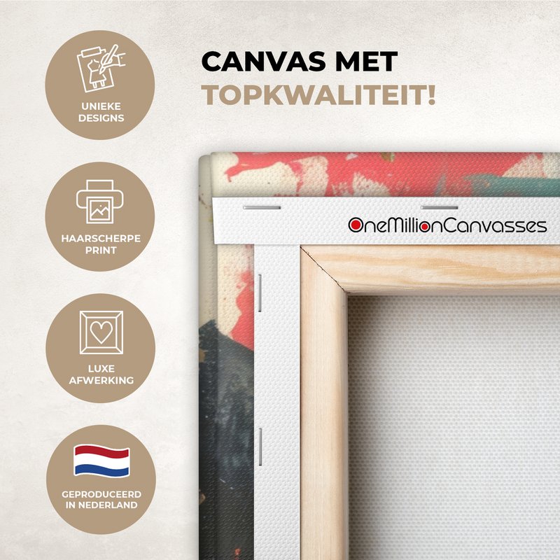 Canvas schilderij - Wanddecoratie Graffiti - Rozen - Handen - Street art - Muurdecoratie woonkamer - Slaapkamer decoratie - Kamer accessoires - Schilderijen op canvas