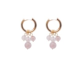 Rose quartz øreringe