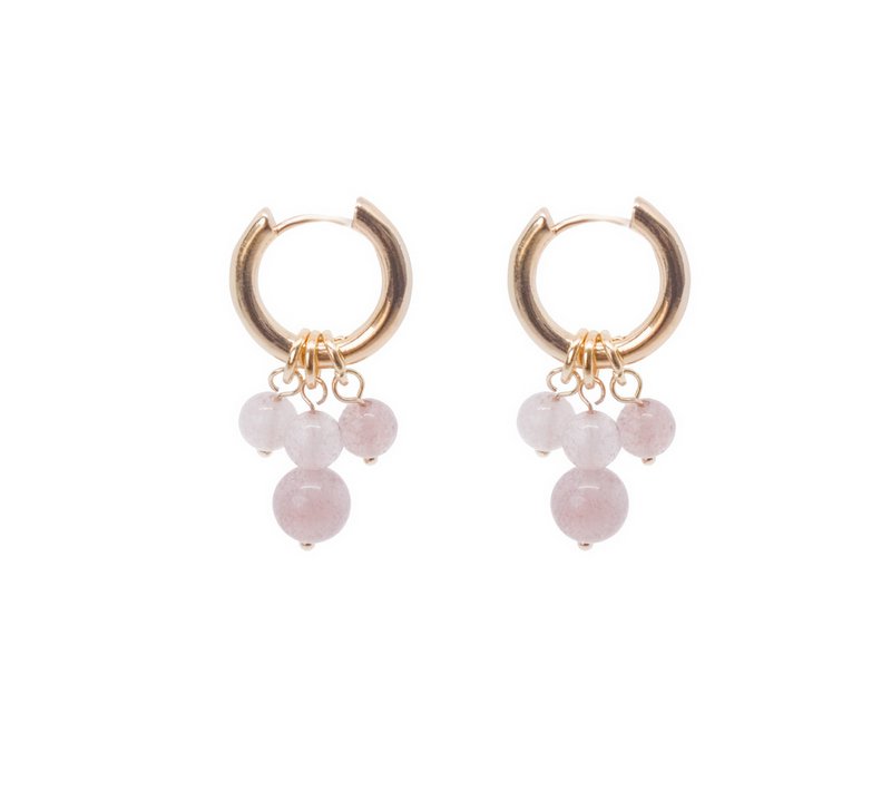 Rose quartz øreringe
