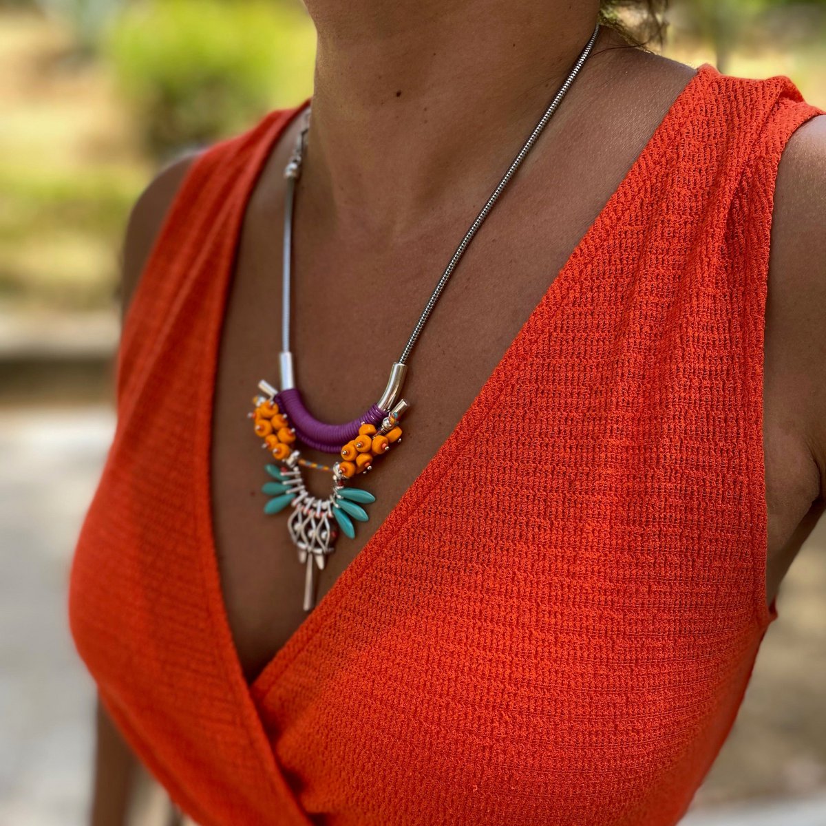 TAMALAMEQUE collana colorata in stile Frida Kahlo