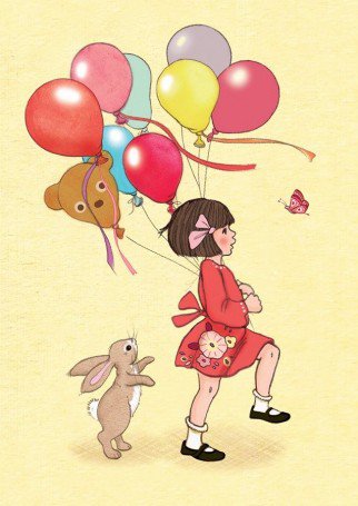 Postkarte Geburtstagsballons