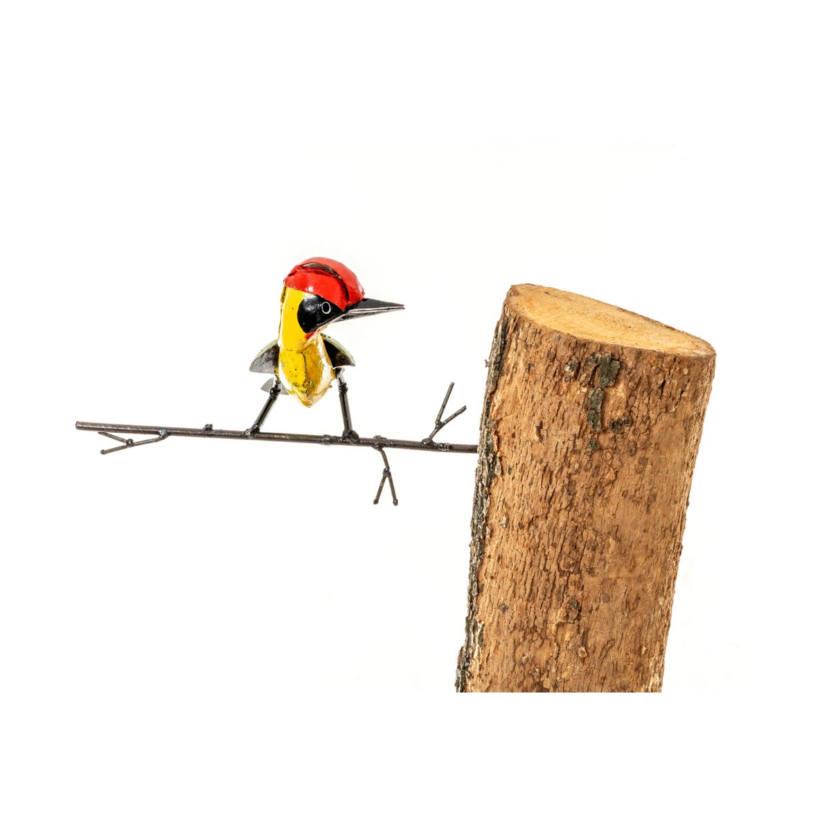 ZIMBA-ARTS PIC VERT EN MÉTAL À COLLER SUR L'ARBRE