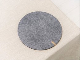 Felt placemat round grey