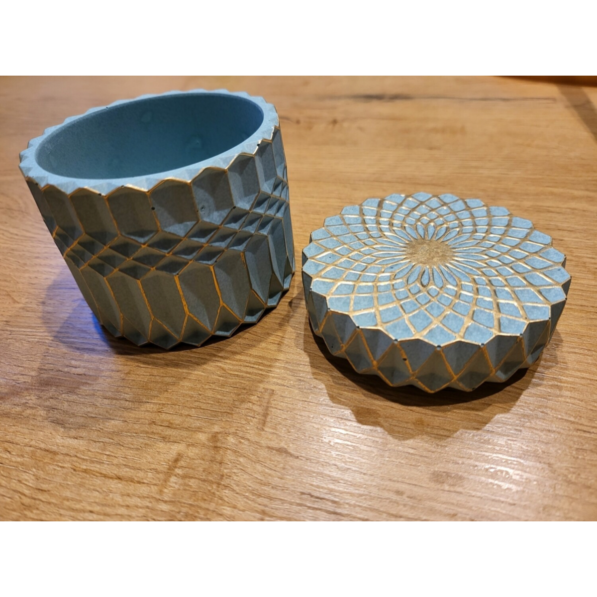 Hand-painted jar with lid