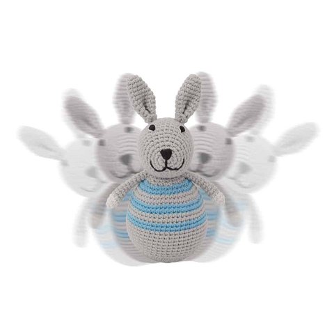 Gehaakt konijn BOBBY in blauw