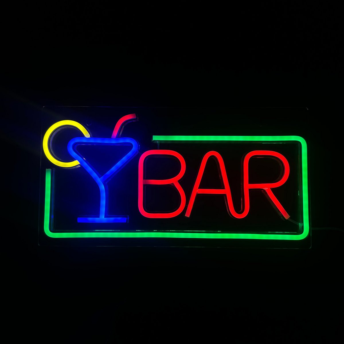 Lampa neonowa - BAR Zielony / Czerwony - Możliwość ściemniania - Zawiera. Haczyki do zawieszania - Neon Sign - 22 x 42 cm