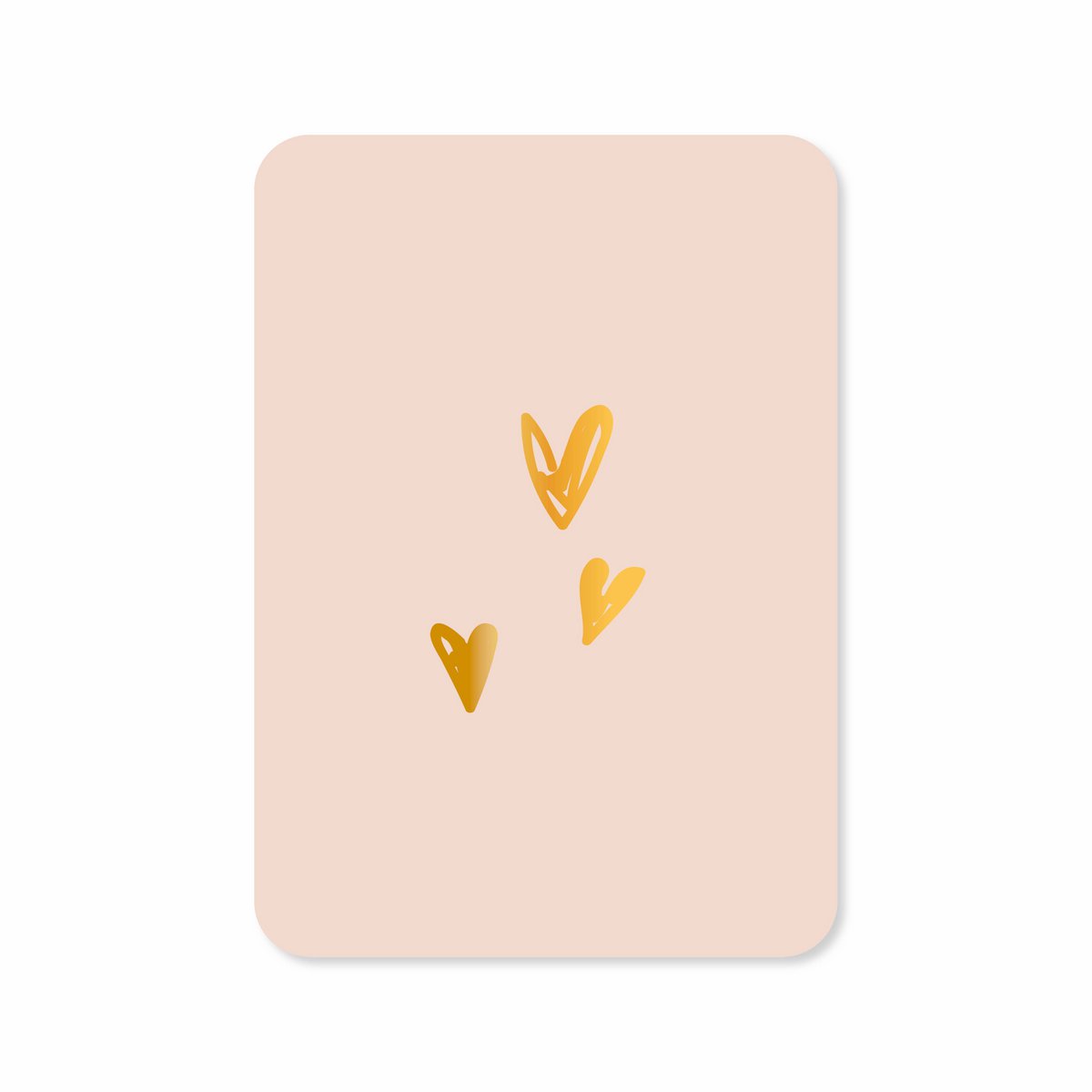 Carte Trois coeurs (avec feuille d'or)