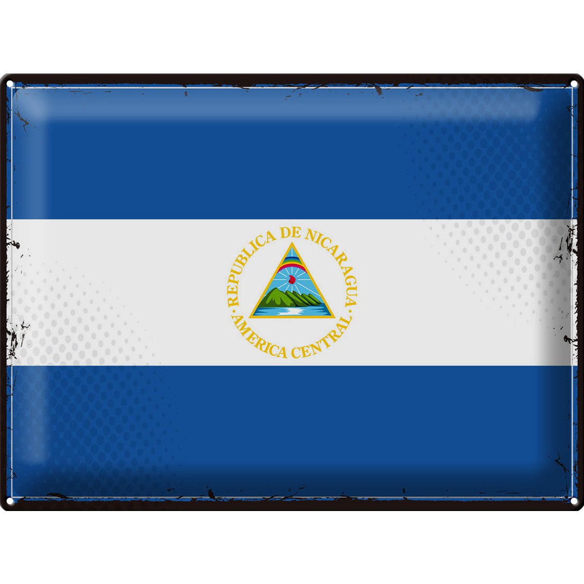 Tin Sign Flag Nicaragua 40x30cm Retro Flag Nicaragua