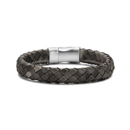 Frank 1967 pulsera cuero trenzado gris oscuro 20cm ips