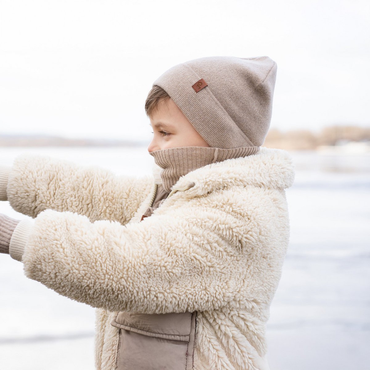 Beanie strikket Merino & Cashmere til børn