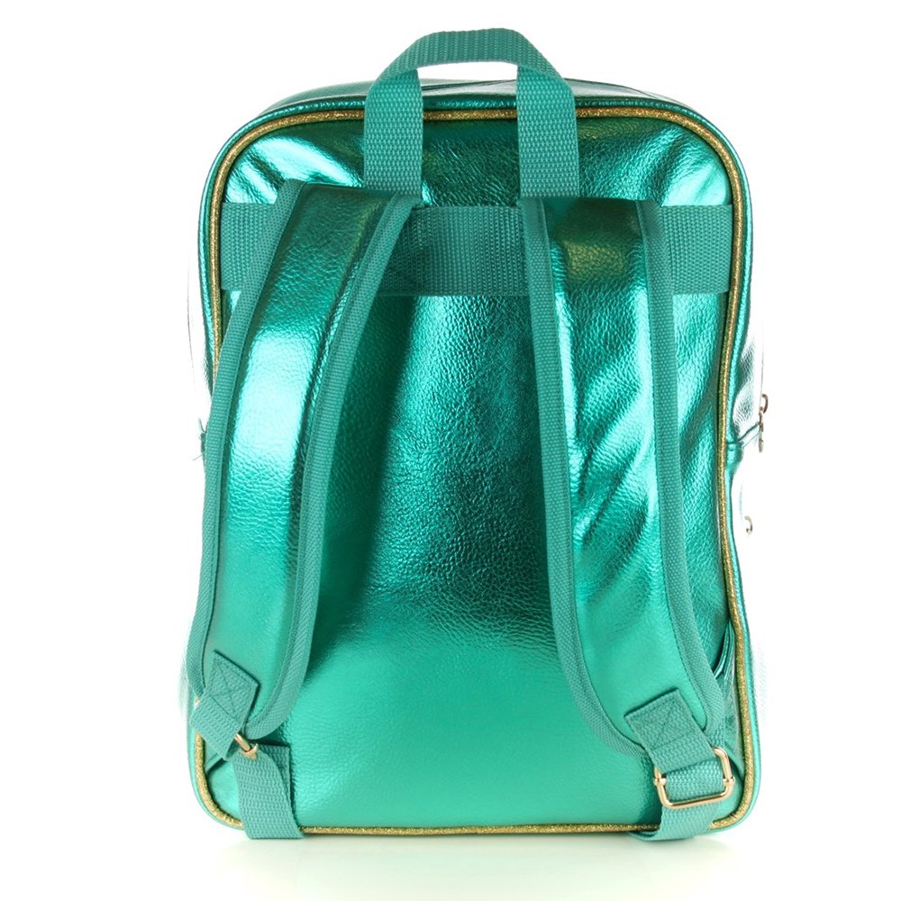 Backpack Cat with blue-green glasses