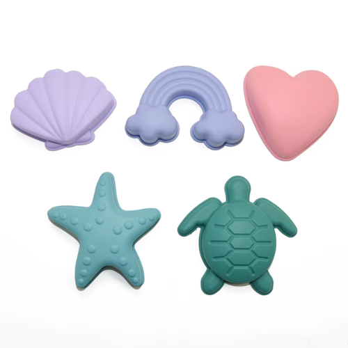 Giocattolo di sabbia da spiaggia e silicone (7 pezzi)