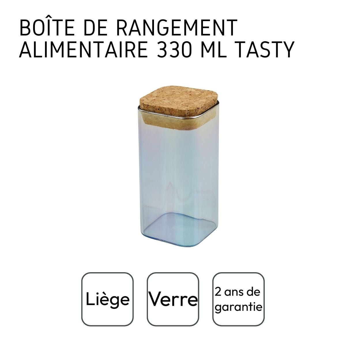 Contenitore in vetro con coperchio 330 ml Tasty Green