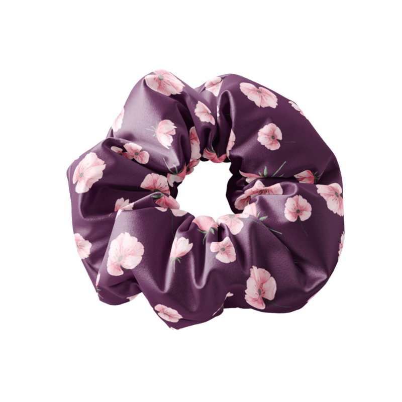 Scrunchie PINK FLOWER MAUVE