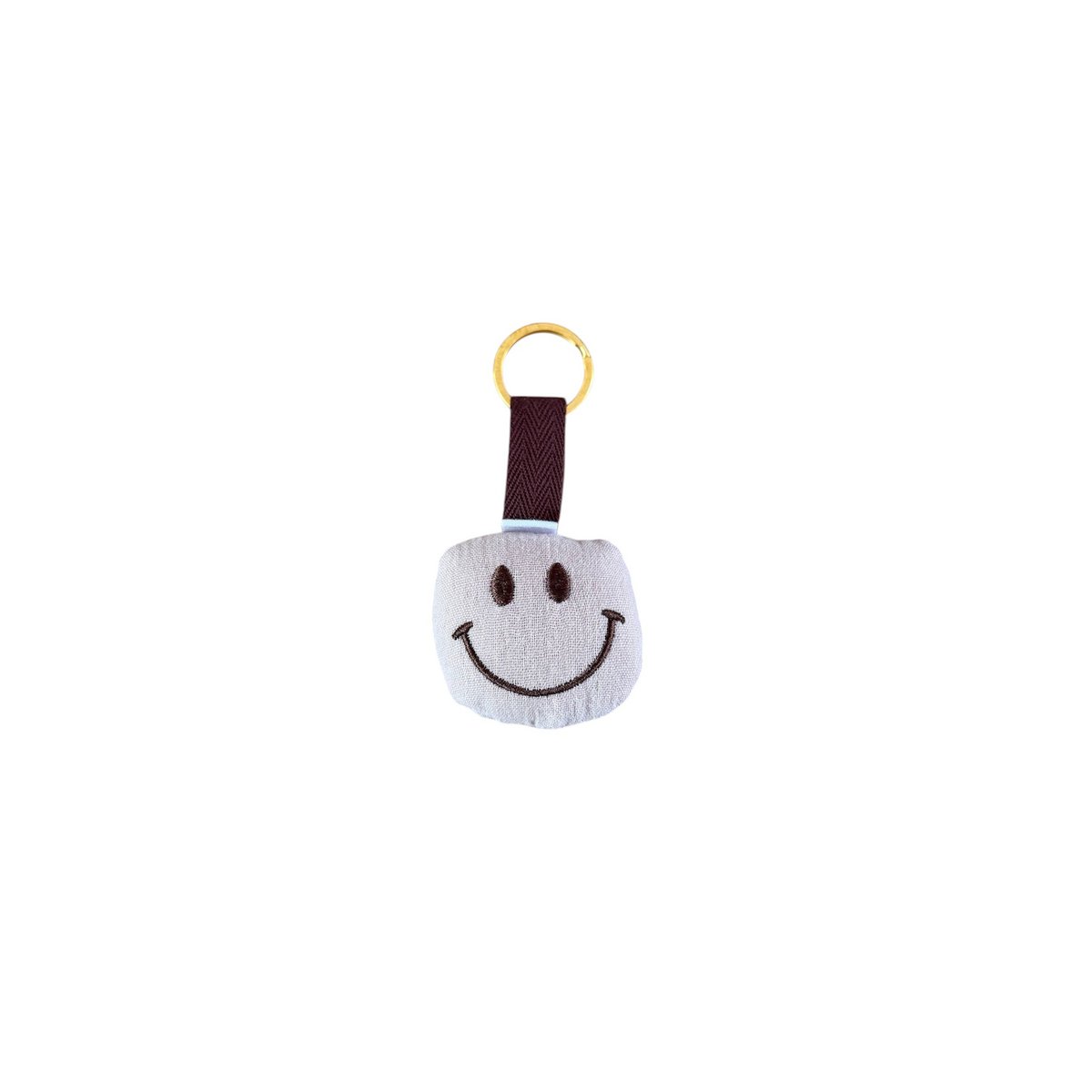 Sleutelhanger Smiley - Mousseline - Bruin