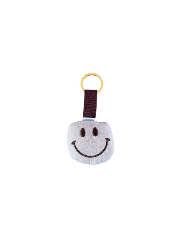 Sleutelhanger Smiley - Mousseline - Bruin