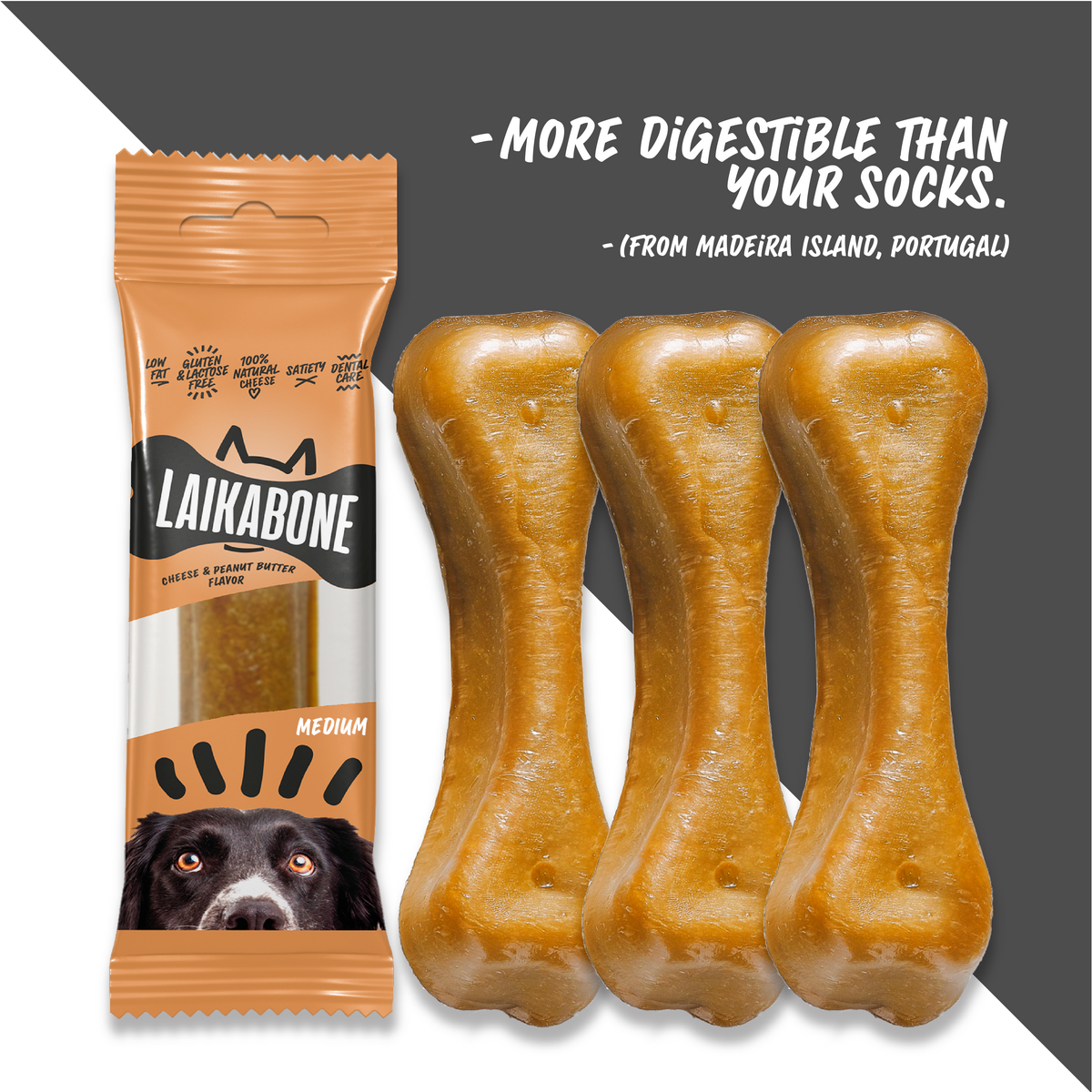 Laikabone Dog Dental Chew - Kaas & Pindakaas (DOOS)