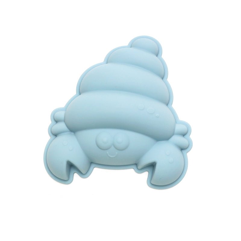 Seau en silicone avec arrosoir, cuillère et moules - Beige