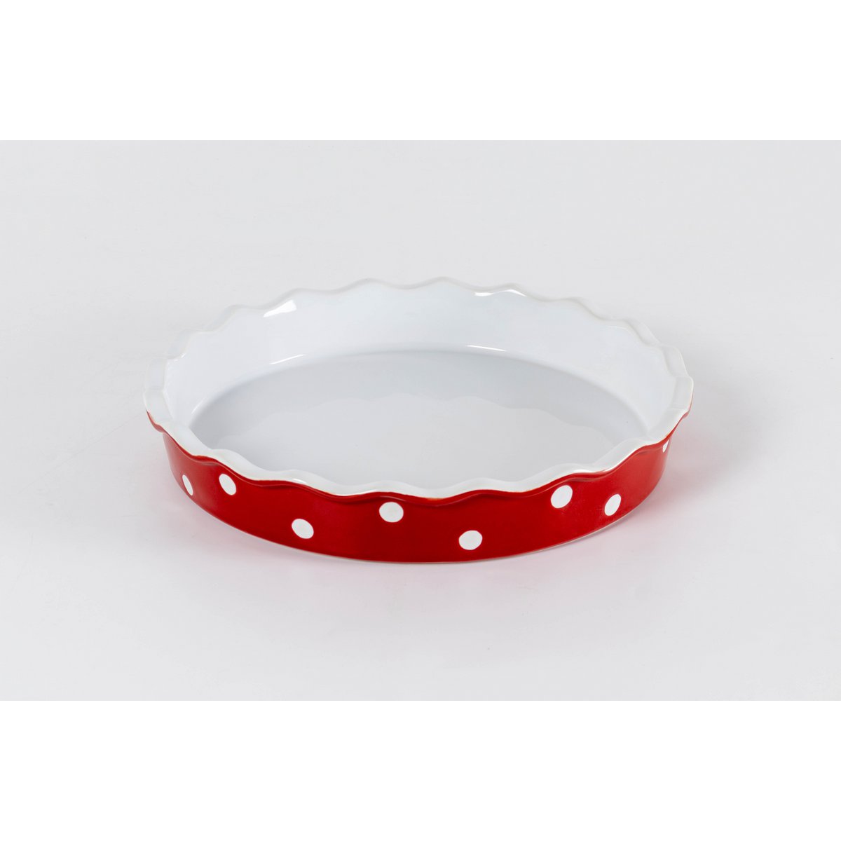 Plato de pastel rojo con puntos Isabelle Rose