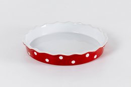 Plato de pastel rojo con puntos Isabelle Rose