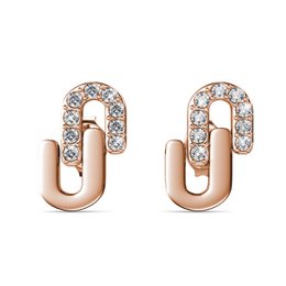 Union Oorbellen - Rose goud en kristal