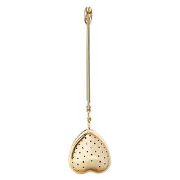 Tea tongs, tea filter, tea egg "heart" gold