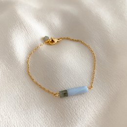 Bracelet Aquamarine and Labradorite - Gold