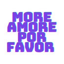 Decorative tile with the text "More amore por favor" in a bold, colorful font. The tile appears to be a decorative home accent or wall art piece.