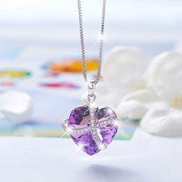 Collana cuore viola