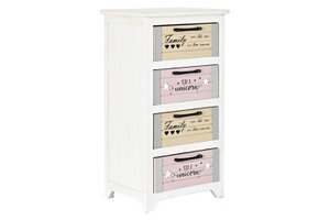 PAULOWNIA DRAWER CABINET 40X29X73.5 4 DRAWERS WHITE DC195692