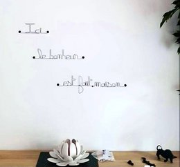 Citation Décoration Murale Métal "Ici le bonheur est fait maison" - à punaiser - Bijoux de Mur
