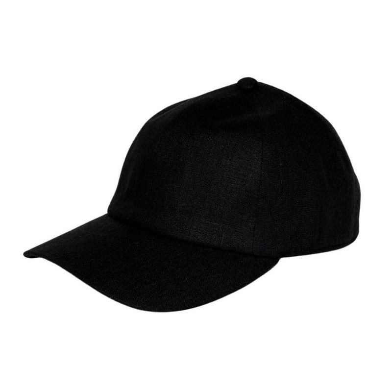 Gorra de béisbol de lino negro | Estructura suave minimalista | Sombrero de lino premium