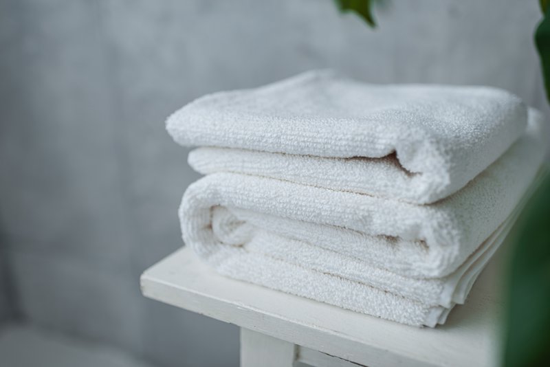 Hanf-Frottee-Handtuch 2er-Set in weißer Farbe