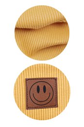 Komplet czapka i komin SMILE - bawełna - musztardowy