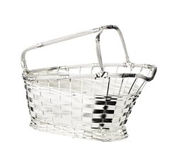 EDZARD wine basket, red wine basket, silver-plated, tarnish-resistant, length 24 cm
