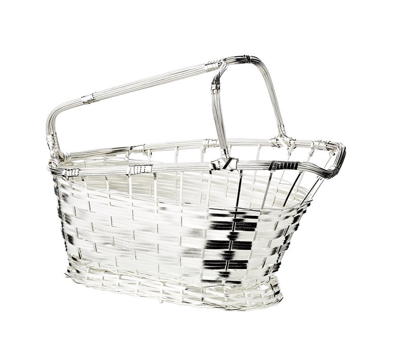 EDZARD wine basket, red wine basket, silver-plated, tarnish-resistant, length 24 cm