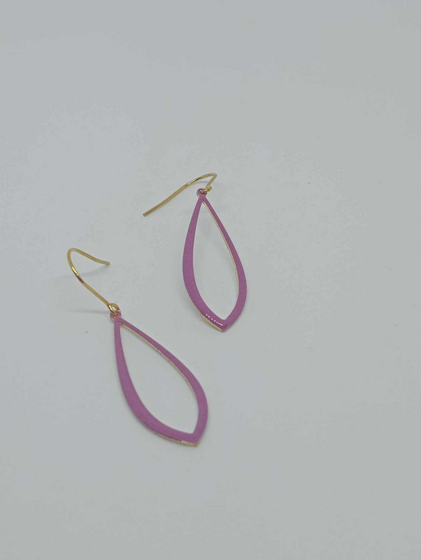 Boucles d'oreilles émail violet