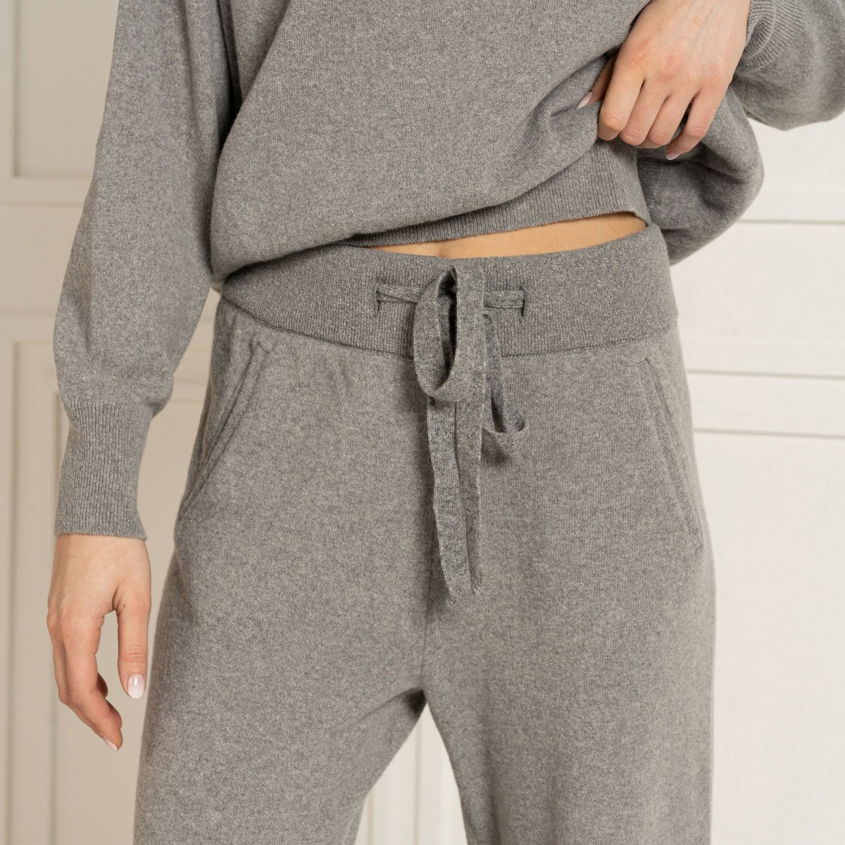 Women's 100% Merino Wide Leg Pants Helsinki Light Gray