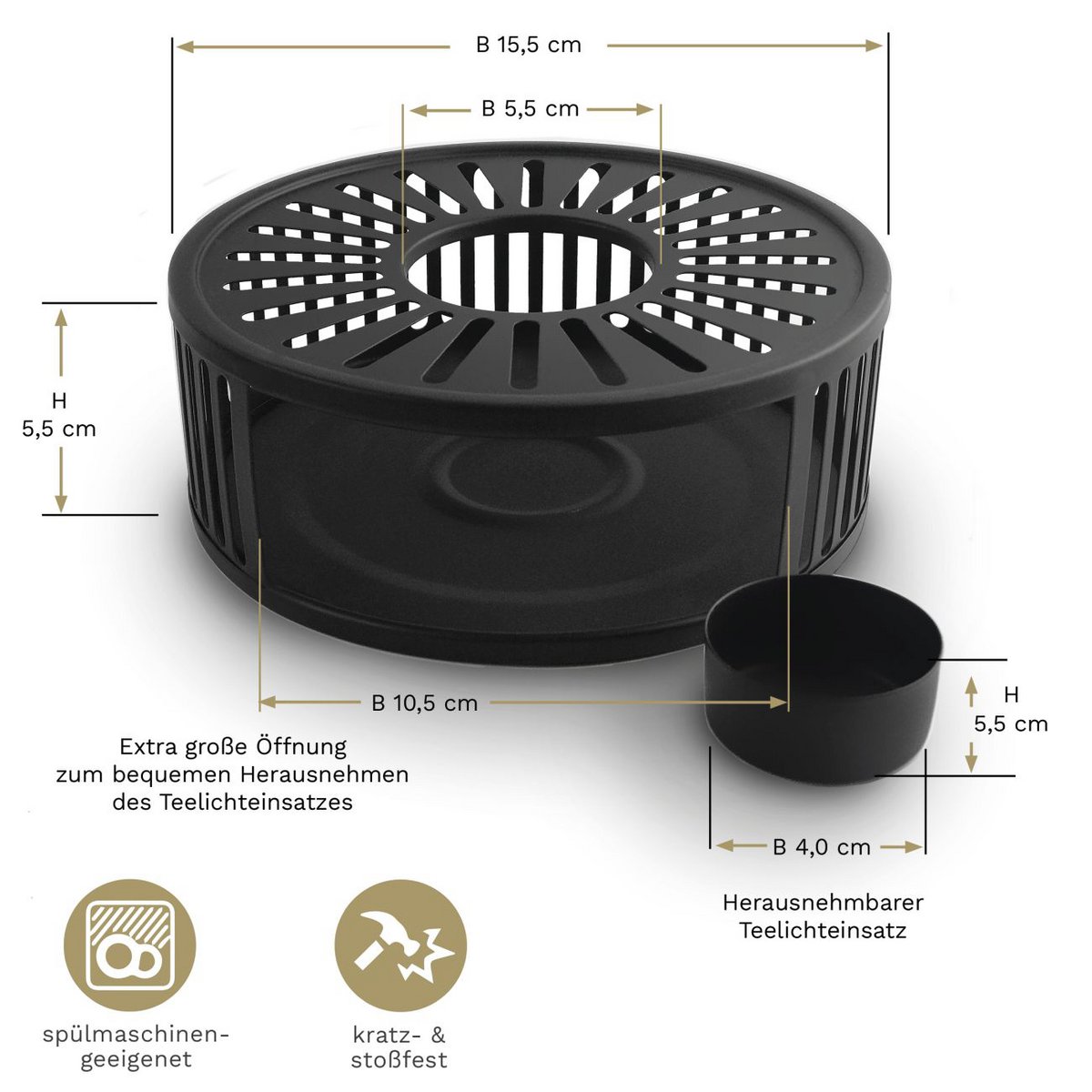 Creano Warmer Strepen RVS Zwart