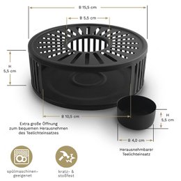 Creano Warmer Strepen RVS Zwart
