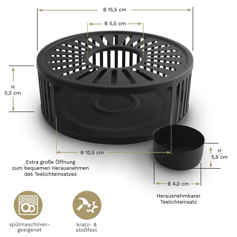Creano Warmer Strepen RVS Zwart