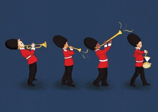 Postkarte Grenadiers Band