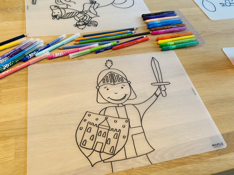 Herkleurbare placemat Ridder Lancelot