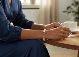 Ladies Bracelet Rock crystal 6 mm with Buddha Kraal