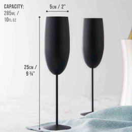 Champagne Flute black matt 4x28.5cl