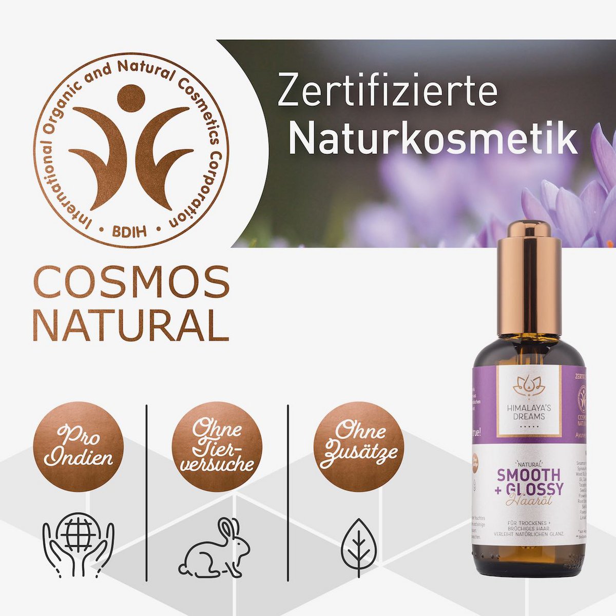 Ayurveda Hair Oil Smooth&Glossy 100ml CERTIFIED NATURAL COSMETICS