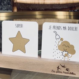 Educational cloud - Wooden barrette & Paper cards