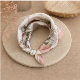 HS Pearl Scarf Satin Print Flowers - Multiple Prints
